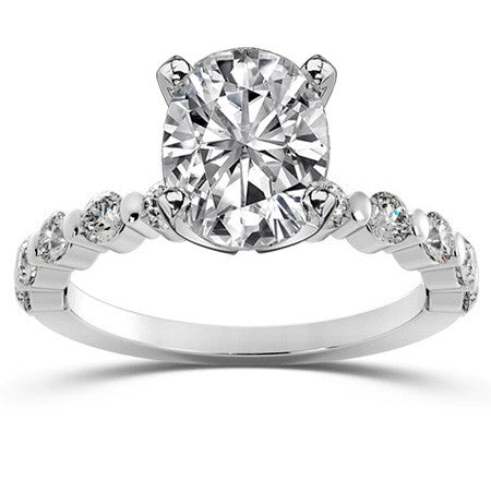 Round Brilliant Moissanite Bar-Set Engagement Ring (0.60ct)