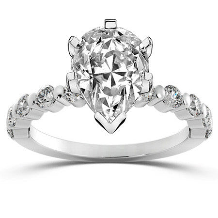 Round Brilliant Moissanite Bar-Set Engagement Ring (0.60ct)