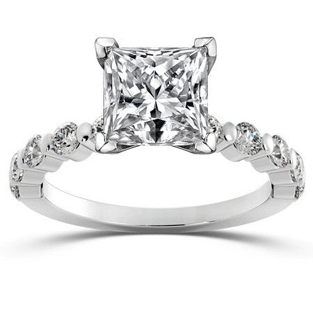 Round Brilliant Moissanite Bar-Set Engagement Ring (0.60ct)