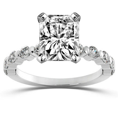 Round Brilliant Moissanite Bar-Set Engagement Ring (0.60ct)