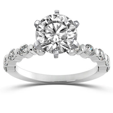 Round Brilliant Moissanite Bar-Set Engagement Ring (0.60ct)
