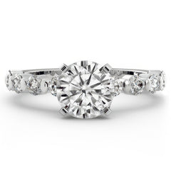 Round Brilliant Moissanite Bar-Set Engagement Ring (0.60ct)