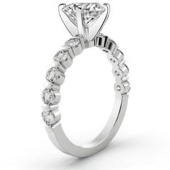 Round Brilliant Moissanite Bar-Set Engagement Ring (0.60ct)
