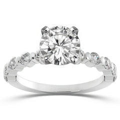 Round Brilliant Moissanite Bar-Set Engagement Ring (0.60ct)