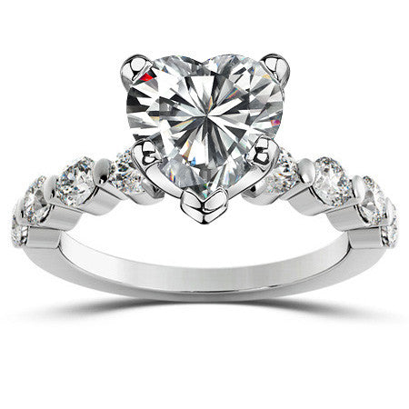 Round Brilliant Moissanite Bar-Set Engagement Ring (0.80ct)
