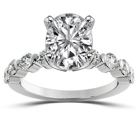 Round Brilliant Moissanite Bar-Set Engagement Ring (0.80ct)