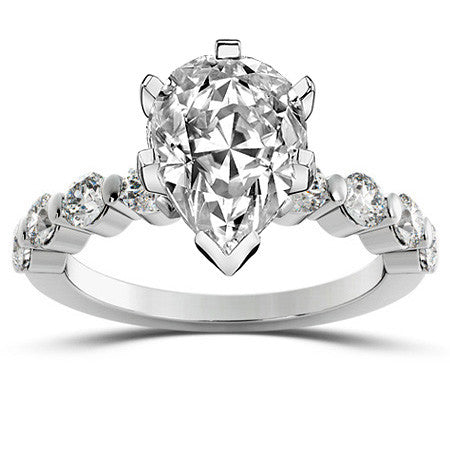Round Brilliant Moissanite Bar-Set Engagement Ring (0.80ct)