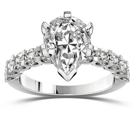 Moissanite U-Shaped Shared-Prong Semi-Eternity Ring (1.0ct)