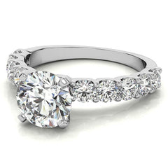 Moissanite U-Shaped Shared-Prong Semi-Eternity Ring (1.0ct)