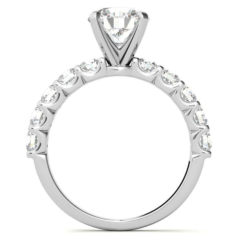 Moissanite U-Shaped Shared-Prong Semi-Eternity Ring (1.0ct)