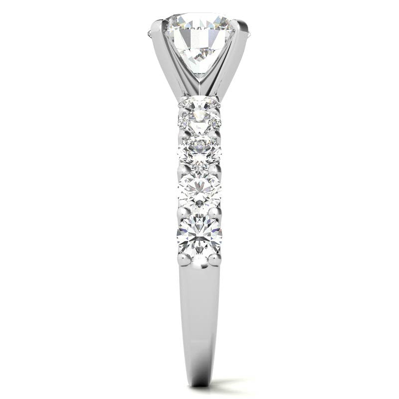 Moissanite U-Shaped Shared-Prong Semi-Eternity Ring (1.0ct)
