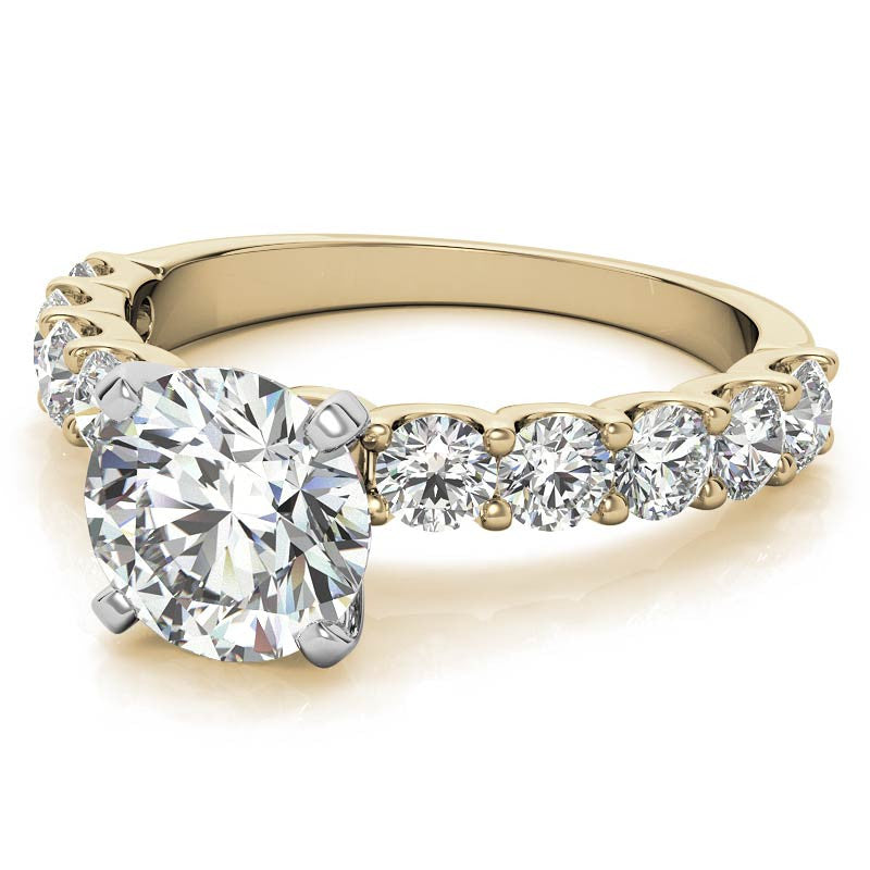 Moissanite U-Shaped Shared-Prong Semi-Eternity Ring (1.0ct)