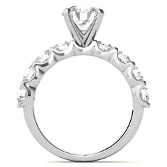 Moissanite U-Shaped Shared-Prong Semi-Eternity Ring, 1.2ct