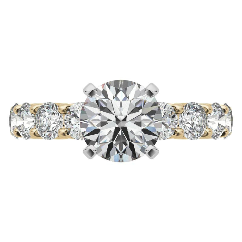 Moissanite U-Shaped Shared-Prong Semi-Eternity Ring, 1.2ct