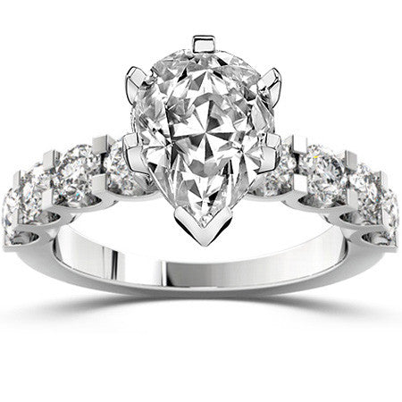 Moissanite U-Shaped Shared-Prong Semi-Eternity Ring, 1.2ct