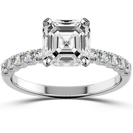 Round Brilliant Moissanite 4-Prong Set Semi-Eternity Ring (0.36ct)
