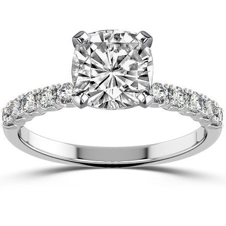 Round Brilliant Moissanite 4-Prong Set Semi-Eternity Ring (0.36ct)