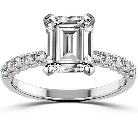 Round Brilliant Moissanite 4-Prong Set Semi-Eternity Ring (0.36ct)