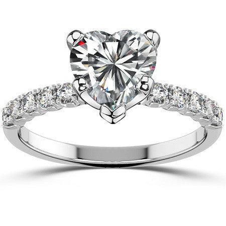 Round Brilliant Moissanite 4-Prong Set Semi-Eternity Ring (0.36ct)