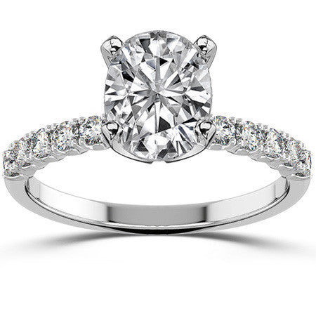 Round Brilliant Moissanite 4-Prong Set Semi-Eternity Ring (0.36ct)
