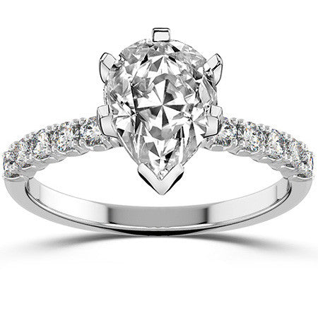 Round Brilliant Moissanite 4-Prong Set Semi-Eternity Ring (0.36ct)