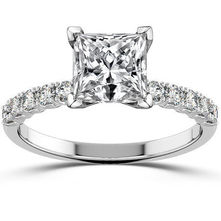Round Brilliant Moissanite 4-Prong Set Semi-Eternity Ring (0.36ct)