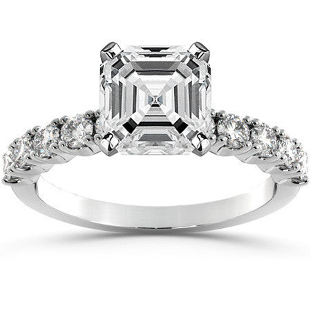 Round Brilliant Moissanite 4-Prong Set Semi-Eternity Ring (0.60ct)