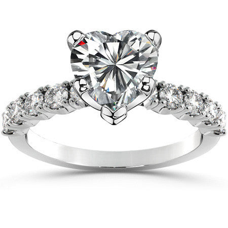 Round Brilliant Moissanite 4-Prong Set Semi-Eternity Ring (0.60ct)