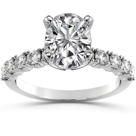 Round Brilliant Moissanite 4-Prong Set Semi-Eternity Ring (0.60ct)