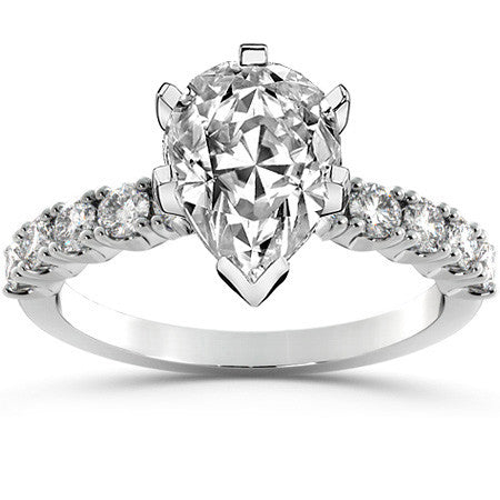 Round Brilliant Moissanite 4-Prong Set Semi-Eternity Ring (0.60ct)
