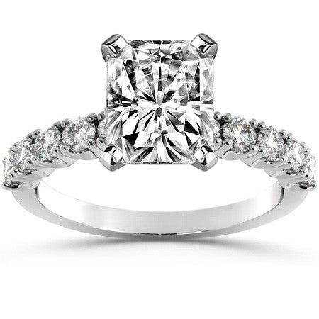 Round Brilliant Moissanite 4-Prong Set Semi-Eternity Ring (0.60ct)