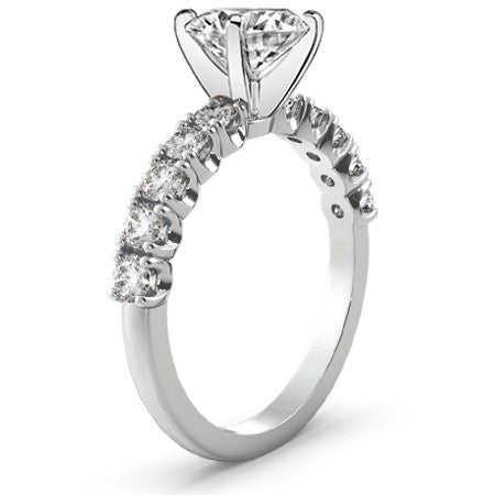 Round Brilliant Moissanite 4-Prong Set Semi-Eternity Ring (0.60ct)