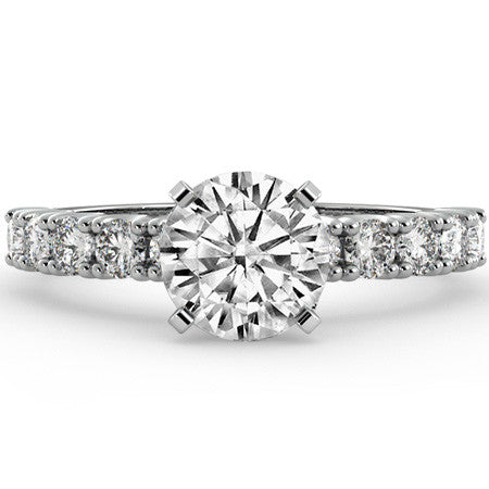 Round Brilliant Moissanite 4-Prong Set Semi-Eternity Ring (0.60ct)