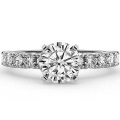 Round Brilliant Moissanite 4-Prong Set Semi-Eternity Ring (0.60ct)