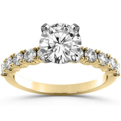 Round Brilliant Moissanite 4-Prong Set Semi-Eternity Ring (0.60ct)