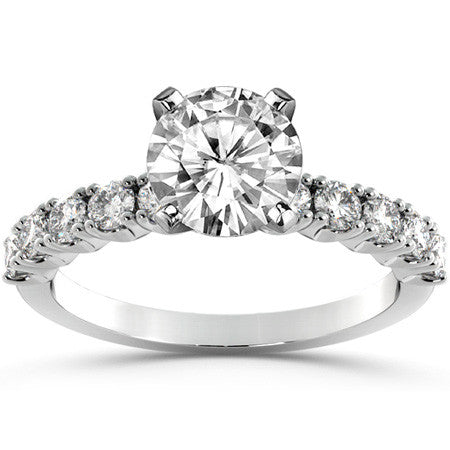 Round Brilliant Moissanite 4-Prong Set Semi-Eternity Ring (0.60ct)
