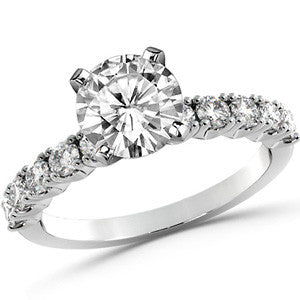 Round Brilliant Moissanite 4-Prong Set Semi-Eternity Ring (0.60ct)