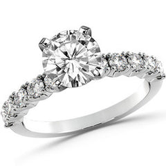 Round Brilliant Moissanite 4-Prong Set Semi-Eternity Ring (0.60ct)