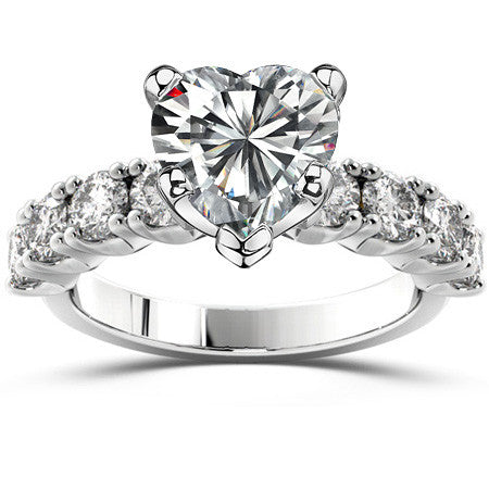Round Brilliant Moissanite 4-Prong Set Semi-Eternity Ring, 1.2ct