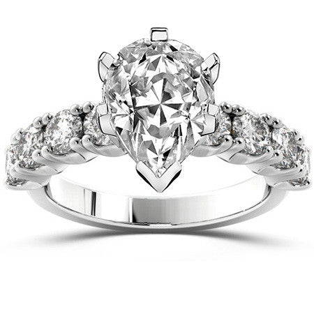 Round Brilliant Moissanite 4-Prong Set Semi-Eternity Ring, 1.2ct