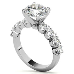 Round Brilliant Moissanite 4-Prong Set Semi-Eternity Ring, 1.2ct