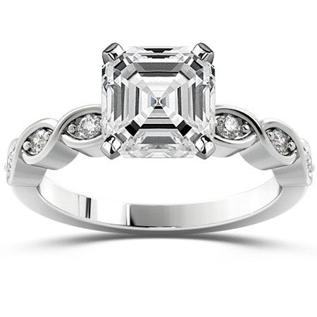 Round Brilliant Moissanite Infinity Style Semi-Eternity Ring (0.12ct)