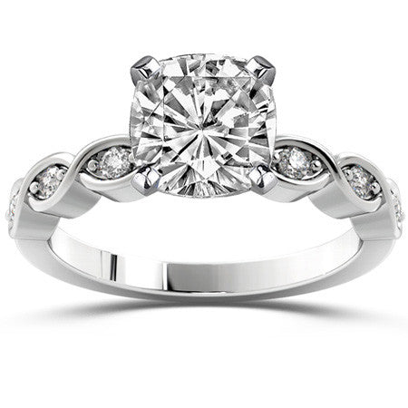 Round Brilliant Moissanite Infinity Style Semi-Eternity Ring (0.12ct)