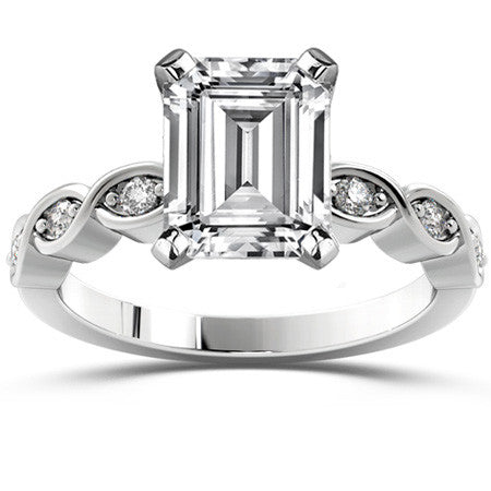 Round Brilliant Moissanite Infinity Style Semi-Eternity Ring (0.12ct)