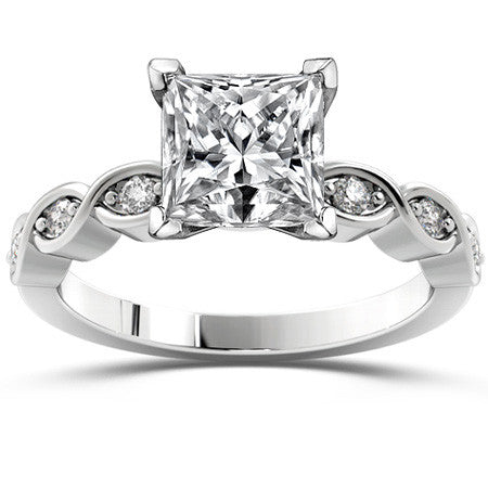 Round Brilliant Moissanite Infinity Style Semi-Eternity Ring (0.12ct)