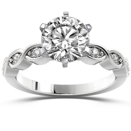 Round Brilliant Moissanite Infinity Style Semi-Eternity Ring (0.12ct)