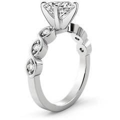 Round Brilliant Moissanite Infinity Style Semi-Eternity Ring (0.12ct)