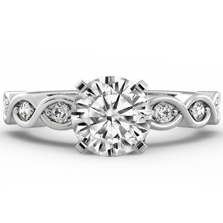 Round Brilliant Moissanite Infinity Style Semi-Eternity Ring (0.12ct)