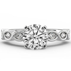 Round Brilliant Moissanite Infinity Style Semi-Eternity Ring (0.12ct)