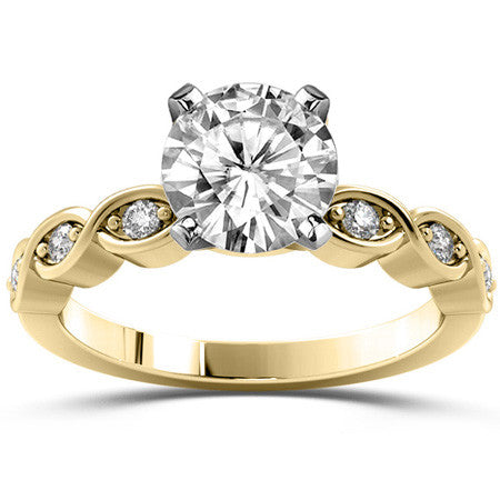 Round Brilliant Moissanite Infinity Style Semi-Eternity Ring (0.12ct)